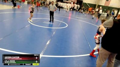 73 lbs Cons. Round 3 - Lyla Moos, Hinton Mathawks vs Jayden Castor, Ogallala Youth Wrestling