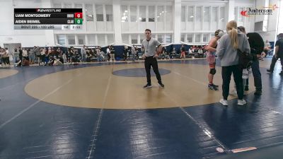 133 lbs Consi Of 16 #2 - Liam Montgomery, Unrostered vs Aiden Beimel, Clarion