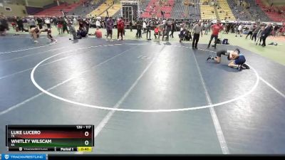 117 lbs Semifinal - Whitley Wilscam, KS vs Luke Lucero, TX