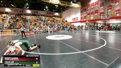 145 lbs 3rd Place Match - Emery Harris, Lander Middle School vs Colin Lee, Lincoln Middle School