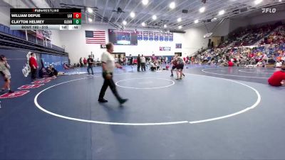 215 lbs Round 3 - William Depue, Laramie Middle School vs Clayton Helmey, Glenrock Intermediate Middle School
