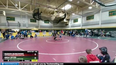 40 lbs 3rd Place Match - Hudson Bunkowske, Westside Raider Wrestling Club vs Krew Meyer, Colman Area Youth Wrestling