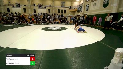 126 lbs Quarterfinal - Will Ayers, Plymouth North vs Jason Nguyen, Braintree