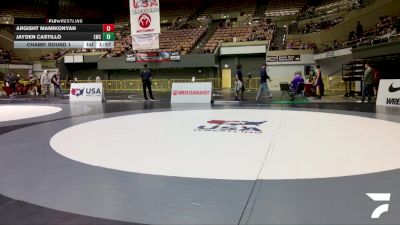 Cadet Boys Lower - 113 lbs Champ. Round 1 - Argisht Mamikonyan vs Jayden Castillo, Legacy Wrestling Center