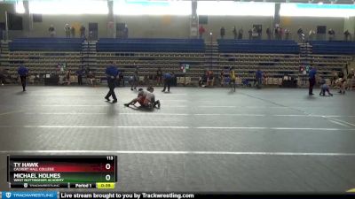 113 lbs Cons. Round 4 - Ty Hawk, Calvert Hall College vs Michael Holmes, West Nottingham Academy