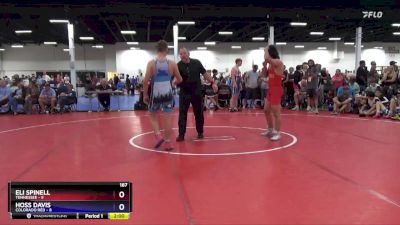 187 lbs Round 3 (8 Team) - Eli Spinell, Tennessee vs Hoss Davis, Colorado Red