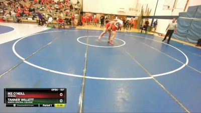 157 lbs Cons. Round 2 - Tanner Willett, North Central College vs Ike O`Neill, Wabash