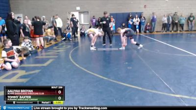 108 lbs Cons. Semi - Aaliyah Broyan, Blaine Barracudas Wrestling Club vs Tommy Baxter, Punisher Wrestling Company