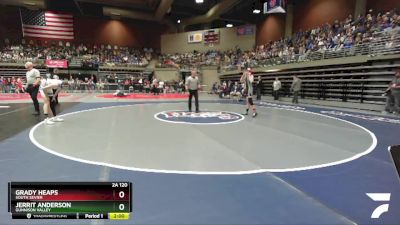 2A 120 lbs Champ. Round 1 - Jerrit Anderson, Gunnison Valley vs Grady Heaps, South Sevier