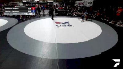 120 lbs Shelton Hirsch, SJWA - San Joaquin Wrestling Association vs Samuel Sanchez, OCWA - Orange County Wrestling Association