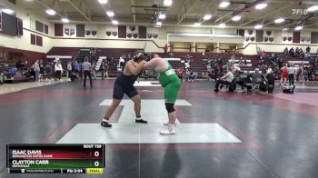 285 lbs Cons. Round 1 - Isaac Davis, Burlington Notre Dame vs Clayton Carr, Smithville