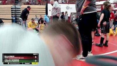 102-106 lbs Quarterfinal - Collin Hoskins, Merrillville Pirates WC vs Ella Price, Mount Vernon Wrestling Club