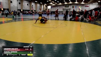 197 lbs Cons. Round 4 - Jackson Hallett, Western Colorado University vs Marcel Gordon, Trinidad State