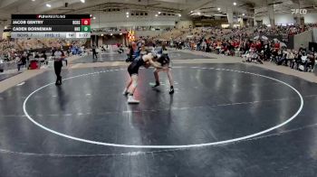157 lbs Semis & 1st Wb (8 Team) - Caden Borneman, Houston High School vs Jacob Gentry, Bradley Central High School
