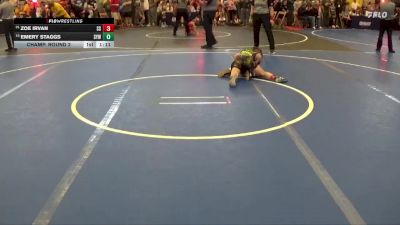 80 lbs Champ. Round 2 - Emery Staggs, Sycamore Youth Wrestling vs Zoe Irvan, Suicide Squad