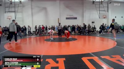 114 lbs Semifinal - Seth Coomer, Woodford Co. Wrestling vs Carlos Diaz, Southport Wrestling Club