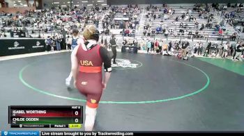 68 lbs Champ. Round 1 - Isabel Worthing, MI vs Chloe Ogden, NC