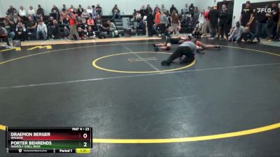 23 lbs Round 3 - Porter Behrends, Waverly-Shell Rock vs Draemon Berger, Waukon