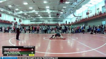 95 lbs Champ. Round 2 - Owen Scheidler, Center Grove Wrestling Club vs Aslan Templeton, North Posey Wrestling Club