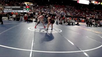 3A 165 lbs Quarterfinal - Conner Christensen, Clearwater Valley vs Peter Hilty, Nampa Christian