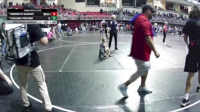 52-53 lbs 3rd Place Match - Emersyn Rogert, Rocket Wrestling Club / RWC - Girls vs Collins Fischer, Clarkson Leigh