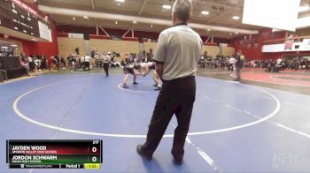 217 lbs Quarterfinal - Jayden Wood, Amador Valley High School vs Jordon Schwarm, Ukiah High School