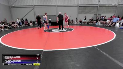 130 lbs Round 2 (8 Team) - Amanda Jaeger, Kansas vs Makena Heston, Colorado