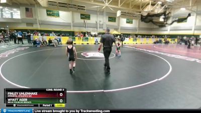 50 lbs Cons. Round 3 - Wyatt Ager, Belle Fourche Broncs vs Finley Uhlenhake, Immortal Athletics WC