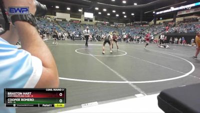 84 lbs Cons. Round 3 - Braxton Hart, Hays Wrestling Club vs Cooper Romero, WTC