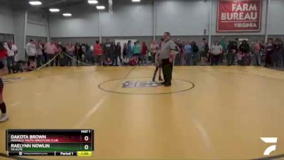 58-60 lbs Round 1 - Raelynn Nowlin, VA Elite vs Dakota Brown, Matoaca Youth Wrestling Club