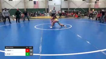 126 lbs Semifinal - Logan Clark, 2 Tuff Gym vs Kaden Kral, CIWC