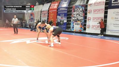 190 Class 2 lbs Champ. Round 1 - Clayton Schuster, Boonville vs Logan Cole, Monett