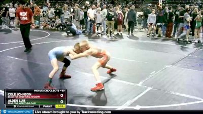 80 lbs Cons. Round 5 - Cole Johnson, Black Fox Wrestling Academy vs Alden Luis, Bear Cave Wrestling Club