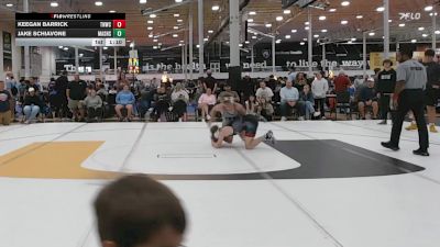 122 lbs Quarterfinal - Keegan Barrick, Team Nauman Silver Fox - HSC vs Jake Schiavone, Mat Assassins Black - HSC