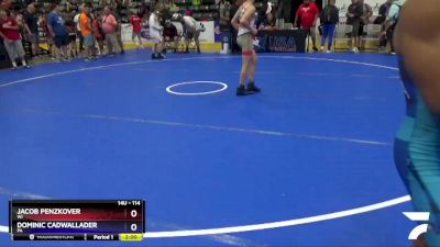 114 lbs 7th Place Match - Jacob Penzkover, WI vs Dominic Cadwallader, PA