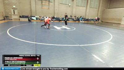 102 lbs Cons. Round 3 - Marcus Zimmardi, Ravens Wrestling vs Tyrus Kruckenberg, Team Scorpion Wrestling Club