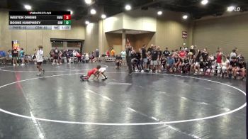45 lbs Round 2 (8 Team) - Boone Humphrey, Crossroads Wrestling vs Weston Owens, Panhandle Pittbulls