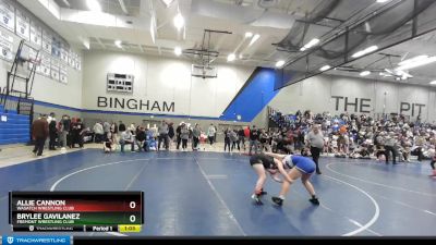 140 lbs Quarterfinal - Allie Cannon, Wasatch Wrestling Club vs Brylee Gavilanez, Fremont Wrestling Club