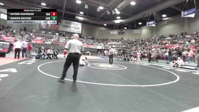 3A 144 lbs Champ. Round 1 - Jayden Davidson, Union vs Jerron Becker, Carbon