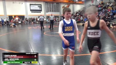 72 lbs Champ. Round 1 - Owen Runge, North Liberty Wrestling Club vs Abel Newcomb, LeClere Cougars