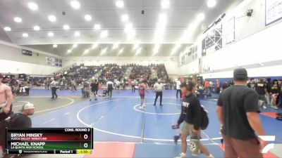 132 lbs Cons. Round 3 - Michael Knapp, La Quinta High School vs Bryan Minsky, Yucca Valley Wrestling