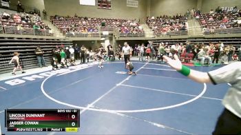 61 lbs Champ. Round 2 - Lincoln Dunivant, Wasatch WC vs Jagger Cowan, JWC