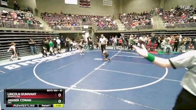 61 lbs Champ. Round 2 - Lincoln Dunivant, Wasatch WC vs Jagger Cowan, JWC