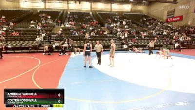 160 lbs Cons. Round 2 - Ambrose Wandell, Cedar Valley vs Colten Rosenvall, Corner Canyon