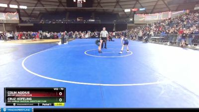 70 lbs Cons. Round 2 - Colin Agidius, Big Cat Wrestling Club vs Cruz Hofeling, Gig Harbor Grizzlies Wrestling Club