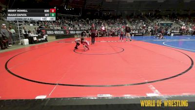 43 lbs Consi Of 8 #2 - Henry Howell, Henryetta Knights Wrestling Club vs Isaiah Zapata, Betterman Elite