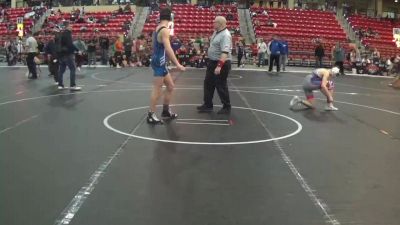 130 lbs Cons. Round 5 - Wilburn Vaught, Abilene Kids Wrestling vs Caleb Menke, WR - Topeka Blue Thunder