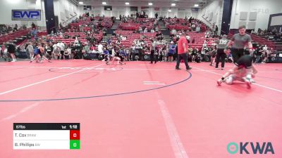 67 lbs Semifinal - Ty Cox, Brawlers vs Bodey Phillips, Bristow Wrestling