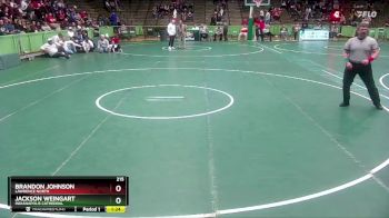 215 lbs Semifinal - Brandon Johnson, Lawrence North vs Jackson Weingart, Indianapolis Cathedral