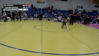 43-45 lbs Champ. Round 4 - Santiago Valencia, Cougar Wrestling Club vs Rex Streeter, Apex Wrestling